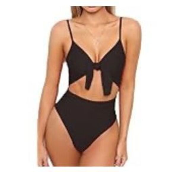 No Brand Other - Black Tie Front Swimsuit